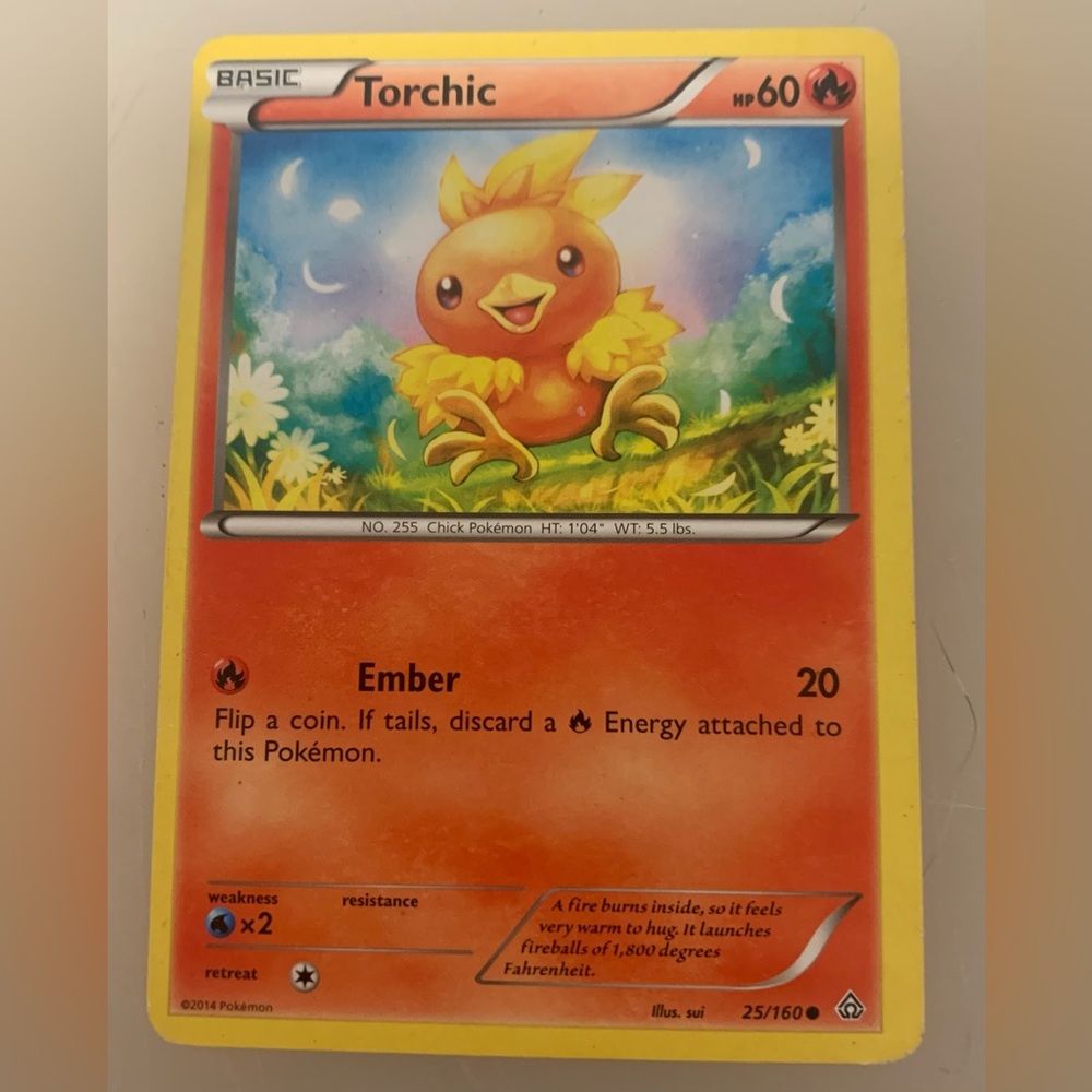 Torchic Pokémon Card - Orange and Yellow 2015